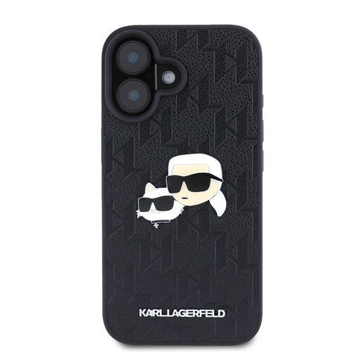 Apple iPhone 16 Plus Kılıf Karl Lagerfeld Orjinal Lisanslı K&C Heads Monogram Pin Kapak