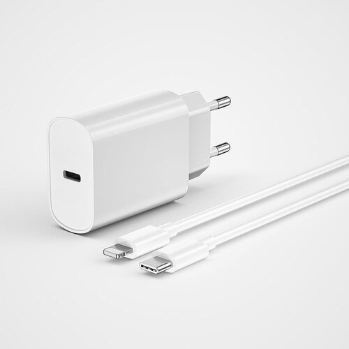 20W iPhone Şarj Seti Wiwu Wi-U001 Şarj Başlığı Adaptörü ve Type-C to Lightning PD Kablo Şarj Seti