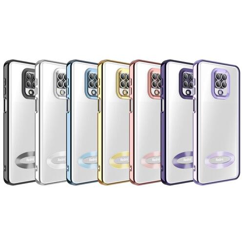 Redmi Note 9S Kılıf Köşeleri Renkli Şeffaf Kamera Korumalı Silikon Luxury Kapak