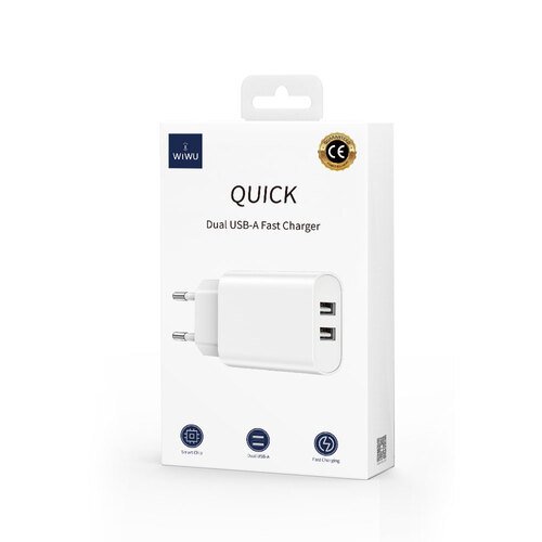 Wiwu Wi-U003 2.1A Çift USB Çıkışlı Hızlı Şarj Başlığı Adaptörü