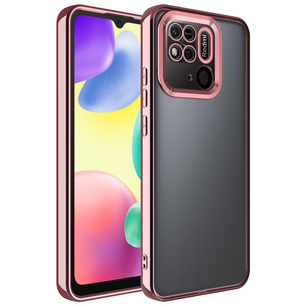 Redmi 10C Kılıf Köşeleri Renkli Şeffaf Kamera Korumalı Silikon Luxury Kapak