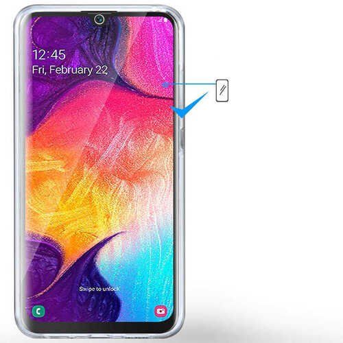 Galaxy A50 Kılıf 360 Tam Koruma Şeffaf Silikon