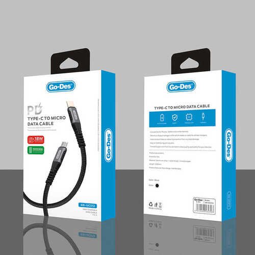 Go Des PD To Micro Usb 18W 9V Hızlı Şarj Kablo