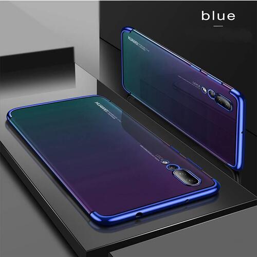 Huawei Y9 Prime 2019 Köşeleri Renkli Şeffaf Kamera Kor. Kılıf