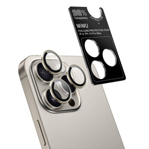 Apple iPhone 15 Pro Wiwu LG-003 Lens Guard Çizilmeye Karşı Dayanıklı Safir Kamera Lens Koruyucu