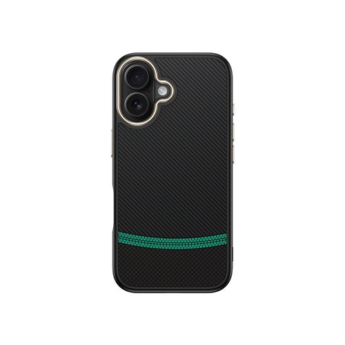 iPhone 16 Plus Kılıf Magsafe Şarj Özellikli Karbon Fiber Görünümlü Antina Kapak