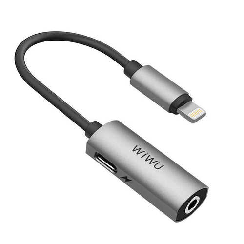 Wiwu LT01 Lightning 3.5 mm Aux Kulaklık ve Şarj Dönüştürücü  2A Metal Alaşım Ses Adaptörü