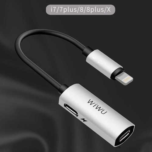 Wiwu LT02 Plus Lightning Kulaklık ve Şarj Dönüştürücü Adaptör 2A Metal Alaşım Ses Adaptörü