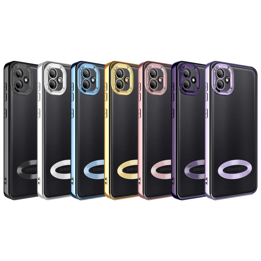 Galaxy A03 Kılıf Köşeleri Renkli Şeffaf Kamera Korumalı Silikon Luxury Kapak