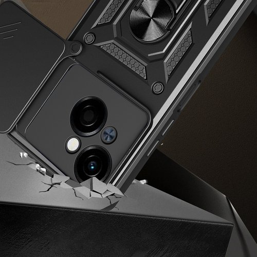 Tecno Spark Go 1 2025 Kılıf Yüzüklü Standlı Manyetikli Kamera Sürgülü Armor Zırh