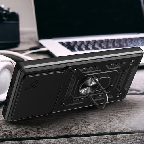 Tecno Spark Go 1 2025 Kılıf Yüzüklü Standlı Manyetikli Kamera Sürgülü Armor Zırh