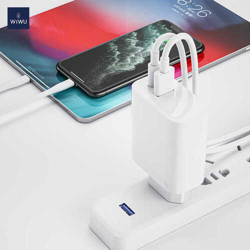 Wiwu Comet PQ303E 30W USB / PD Power Adaptör 5A Hızlı Şarj Aleti Cihazı Başlığı Qualcomm 3.0