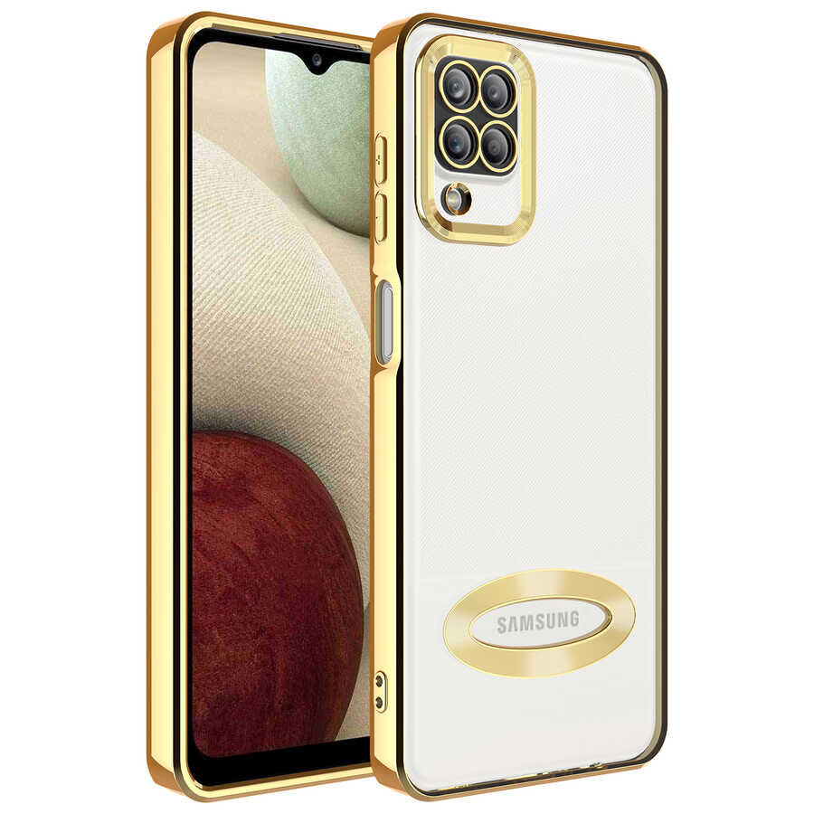 Galaxy M12 Kılıf Köşeleri Renkli Şeffaf Kamera Korumalı Silikon Luxury Kapak