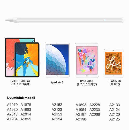 Wiwu Pencil Pro Stylus Palm Rejection Eğim Özellikli Çizim Kalemi iPad 2022/21/20/19/18