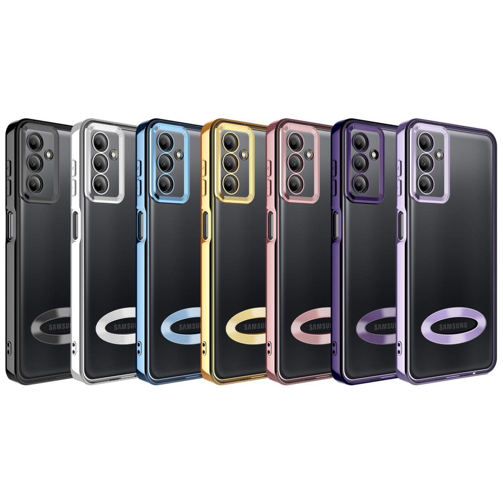 Galaxy A04S Kılıf Köşeleri Renkli Şeffaf Kamera Korumalı Silikon Luxury Kapak