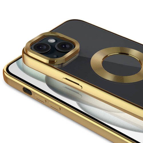 iPhone 15 Kılıf Köşeleri Renkli Şeffaf Kamera Korumalı Silikon Luxury Kapak