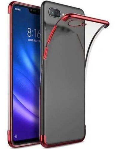 Realme C2 Kılıf Köşeleri Renkli Kamera Çıkıntılı Şeffaf Silikon