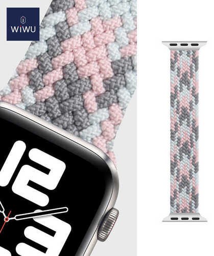 Apple Watch 42mm Wiwu Braided Solo Loop Contrast Color Small Saat Kordon Kayış Bileklik