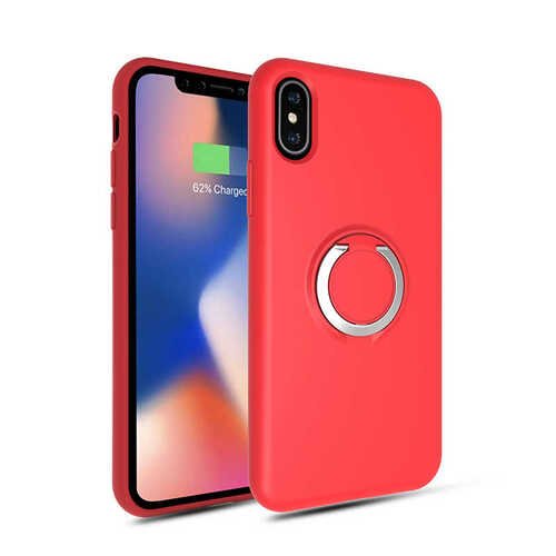 iPhone XR 6.1 El İzi Yapmayan Yüzüklü Mat Silikon Plex Kılıf