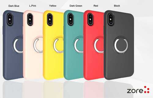 iPhone XR 6.1 El İzi Yapmayan Yüzüklü Mat Silikon Plex Kılıf