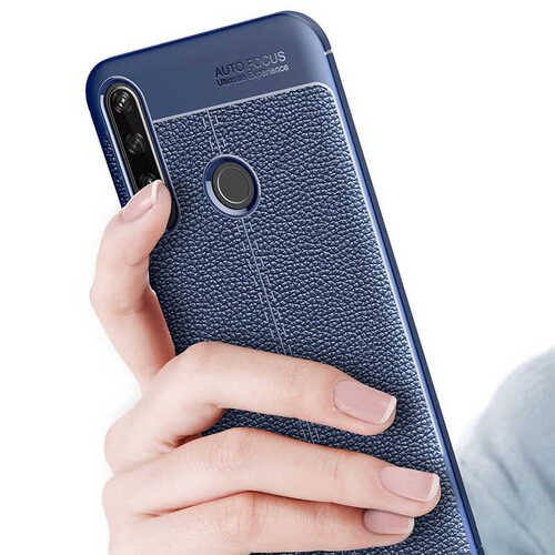 Huawei P40 Lite E Deri Desenli Kamera Korumalı Silikon Kılıf