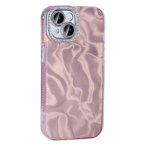 iPhone 14 Kılıf Parlak Kamera Çevresi Taş Tasarımlı Airbagli Esila Kapak