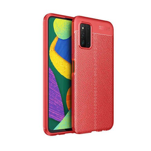 Galaxy A03S Kılıf   Deri Desenli Kamera Korumalı Silikon