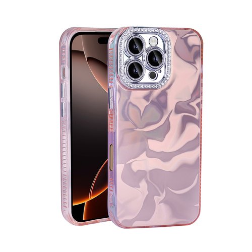 iPhone 16 Pro Max Kılıf Parlak Kamera Çevresi Taş Tasarımlı Airbagli Esila Kapak