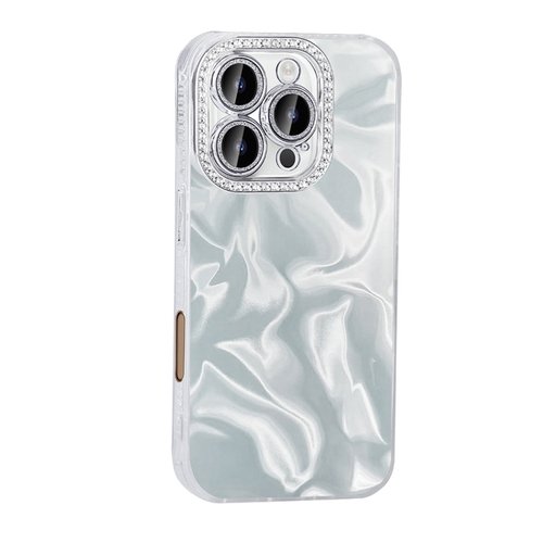 iPhone 16 Pro Max Kılıf Parlak Kamera Çevresi Taş Tasarımlı Airbagli Esila Kapak