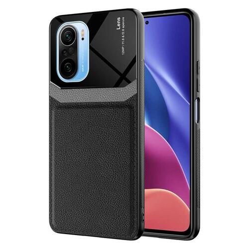 Redmi K40 Kılıf Deri Görünümlü Tasarım Sert Arka Kapak