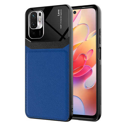 Redmi Note 10 Kılıf Deri Görünümlü Tasarım Sert Arka Kapak