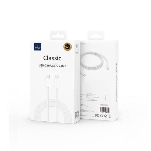 Wiwu Wi-C032 Classic Serisi 60W Hızlı Şarj Özellikli Type-C to Type-C Kablo 1.5M