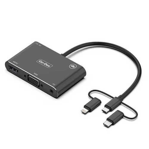 Go Des GD-8762 5 in 1 HDMI VGA AV Dönüştürücü Adaptör Ses ve Görüntü Aktarım Bluetooh v4.2 EDR