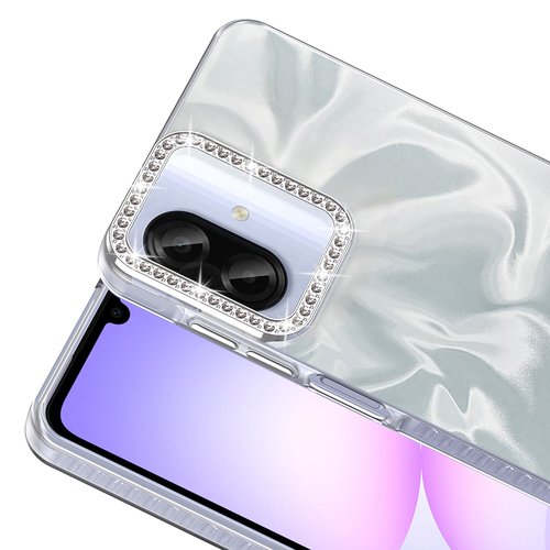 Galaxy A07 Kılıf Parlak Kamera Çevresi Taş Tasarımlı Airbagli Esila Kapak