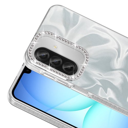 Galaxy A57 Kılıf Parlak Kamera Çevresi Taş Tasarımlı Airbagli Esila Kapak