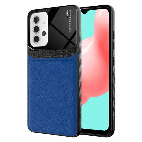 Galaxy A32 4G Kılıf Deri Görünümlü Tasarım Sert Arka Kapak