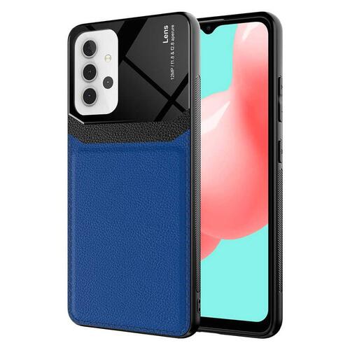 Galaxy A32 4G Kılıf Deri Görünümlü Tasarım Sert Arka Kapak