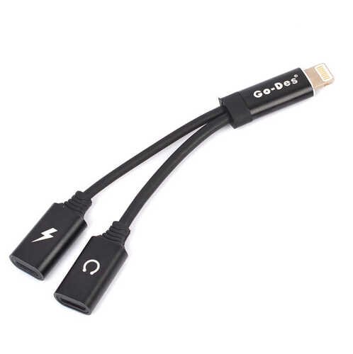 Go Des GD-UC11 Dual Lightning Headphone Audio & Charge Adapter
