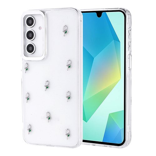 Galaxy A16 Kılıf Airbag Tasarımlı Simli Şeffaf Kutup Kapak