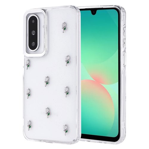 Galaxy A26 Kılıf Airbag Tasarımlı Simli Şeffaf Kutup Kapak