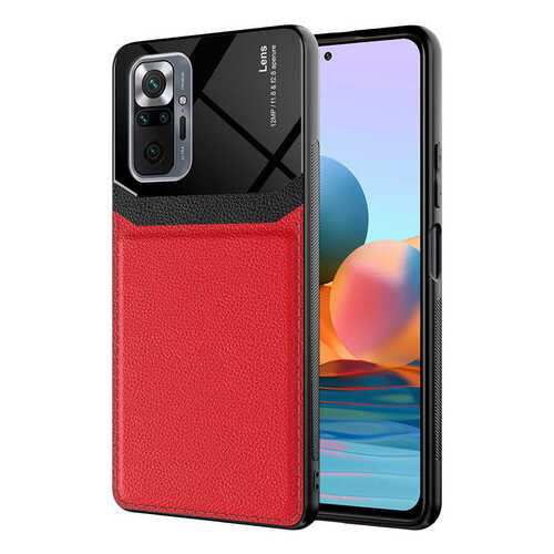 Redmi Note 10 Pro Kılıf Deri Görünümlü Tasarım Sert Arka Kapak