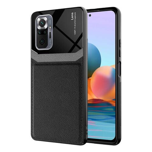 Redmi Note 10 Pro Kılıf Deri Görünümlü Tasarım Sert Arka Kapak