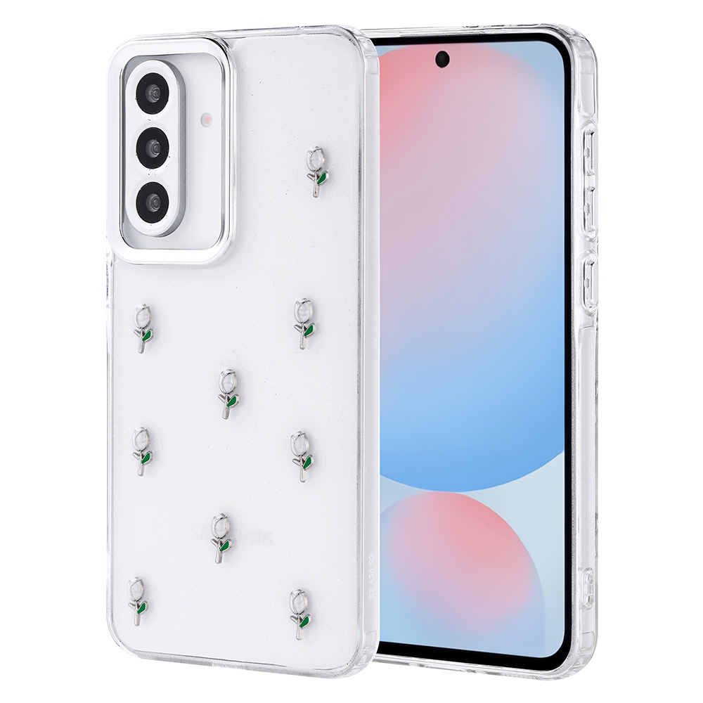 Galaxy A56 Kılıf Airbag Tasarımlı Simli Şeffaf Kutup Kapak