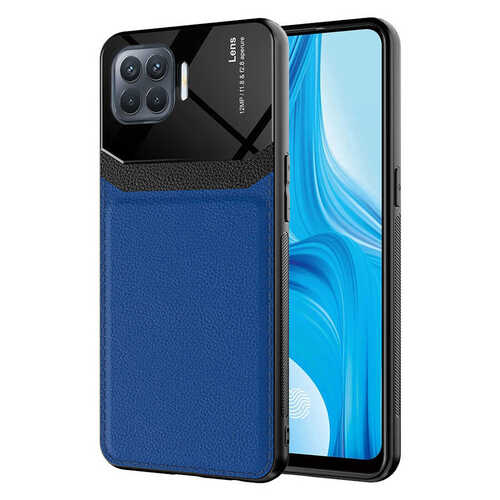 Oppo Reno 4 Lite Kılıf Deri Görünümlü Tasarım Sert Arka Kapak