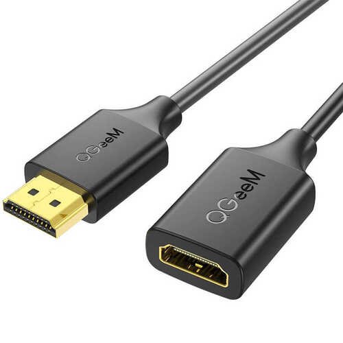 Qgeem QG-HD19 HDMI Uzatma Kablosu 91 cm 4K 60Hz Male to Female HDMI Kablo