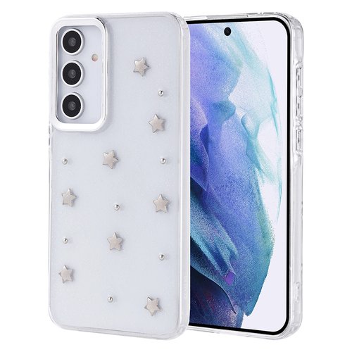 Galaxy A55 Kılıf Airbag Tasarımlı Simli Şeffaf Kutup Kapak