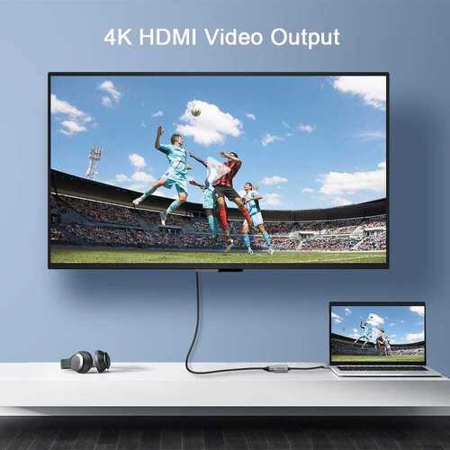 Qgeem QG-HD09 Mini Display Port To HDMI 4K Dönüştürücü 20 cm Örgü Kablo