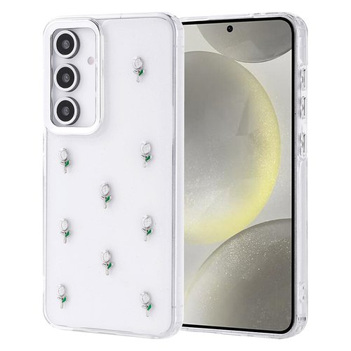 Galaxy S24 FE Kılıf Airbag Tasarımlı Simli Şeffaf Kutup Kapak