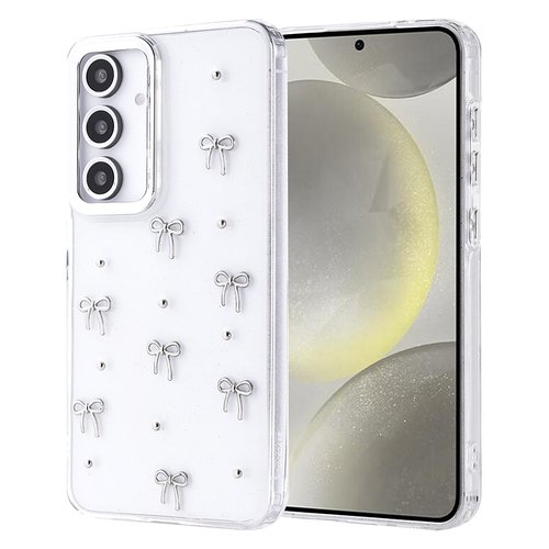 Galaxy S24 FE Kılıf Airbag Tasarımlı Simli Şeffaf Kutup Kapak