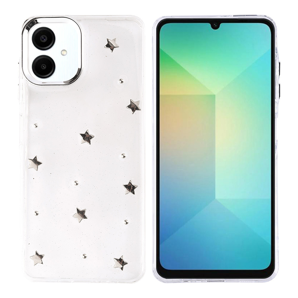 Galaxy A06 Kılıf Airbag Tasarımlı Simli Şeffaf Kutup Kapak